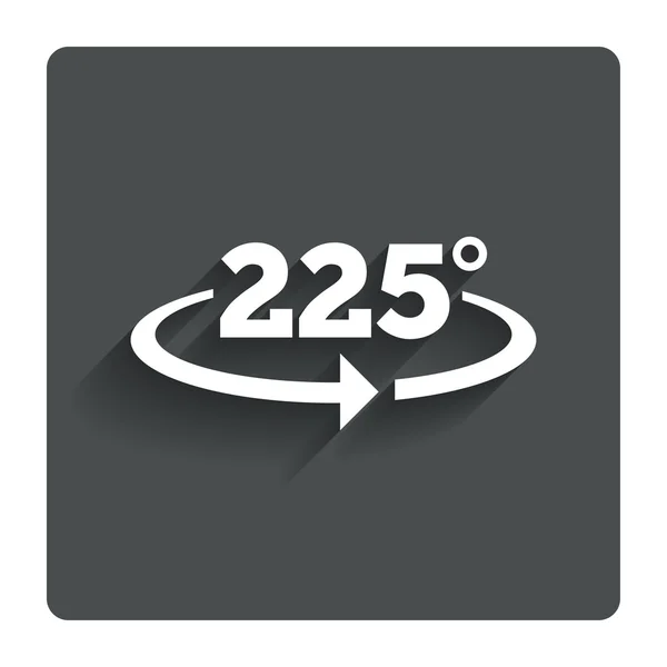 Hoek 225 graden ondertekenen pictogram. Meetkunde-wiskunde-symbool — Stockvector