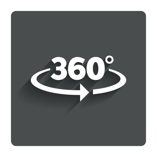 Angle 360 degrees sign icon. Geometry math symbol — Stock Vector