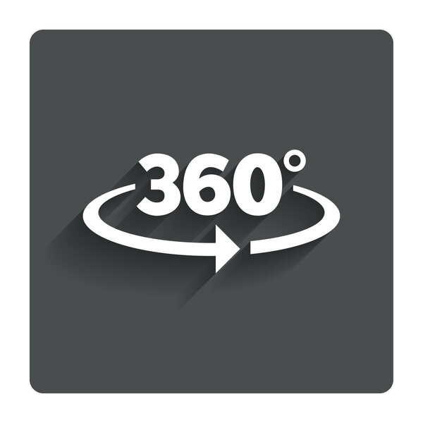 Angle 360 degrees sign icon. Geometry math symbol