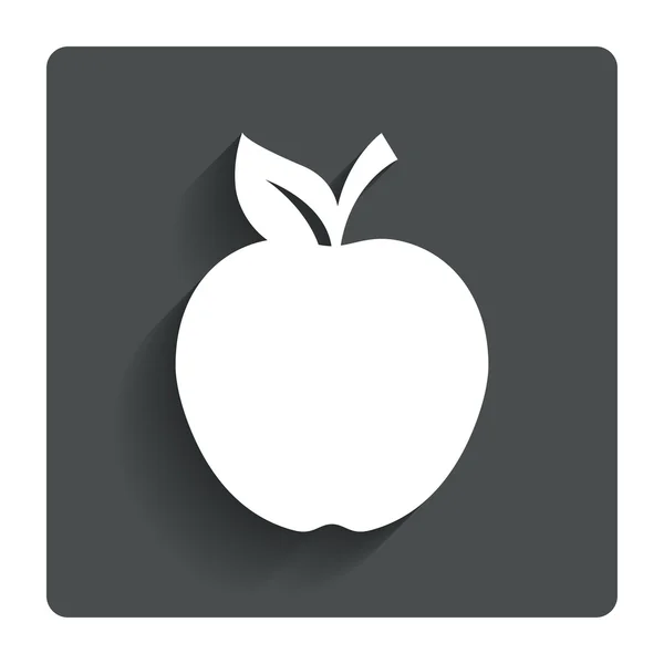 Icono del signo de Apple. Fruta con símbolo de hoja . — Vector de stock