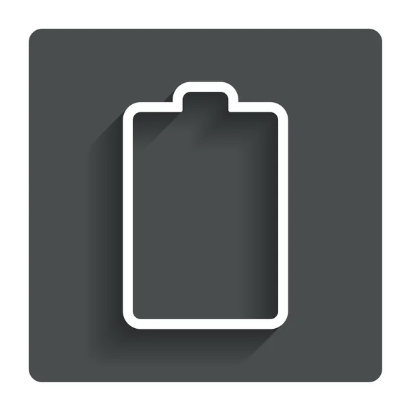 Battery empty sign icon. Low electricity symbol — Stock Vector