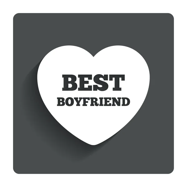 Best boyfriend sign icon. Heart love symbol. — Stock Vector