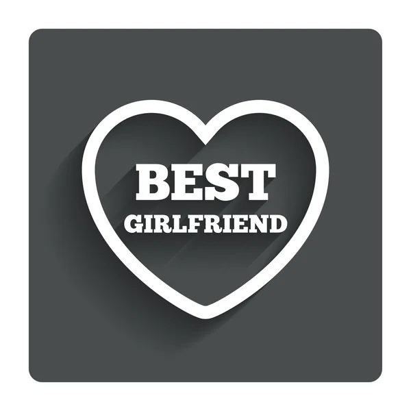 Best girlfriend sign icon. Heart love symbol. — Stock Vector