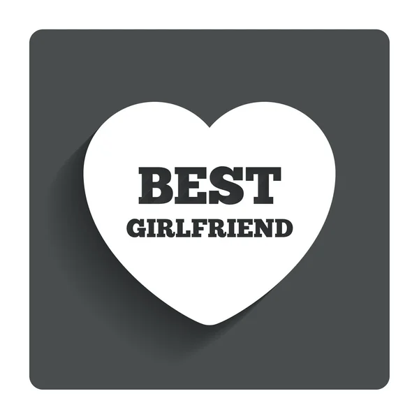 Best girlfriend sign icon. Heart love symbol. — Stock Vector