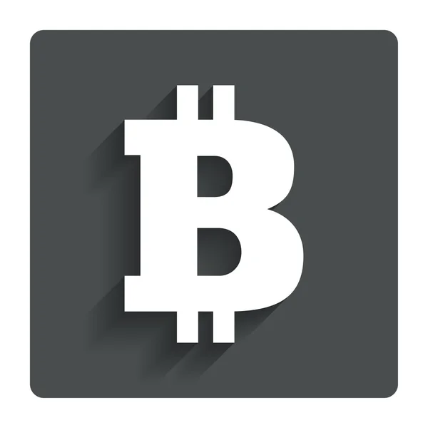 Icône signe Bitcoin. Cryptographie symbole de devise — Image vectorielle