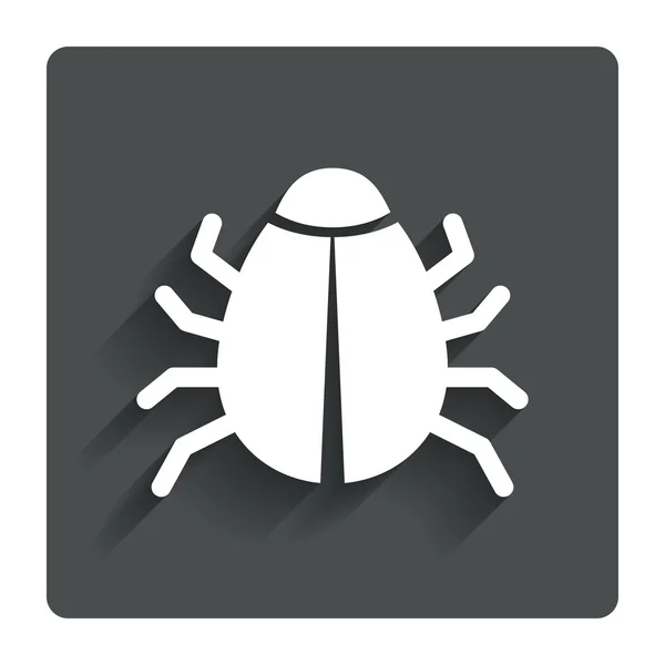 Icône Bug Sign. Symbole de virus. Erreur de bogue logiciel — Image vectorielle