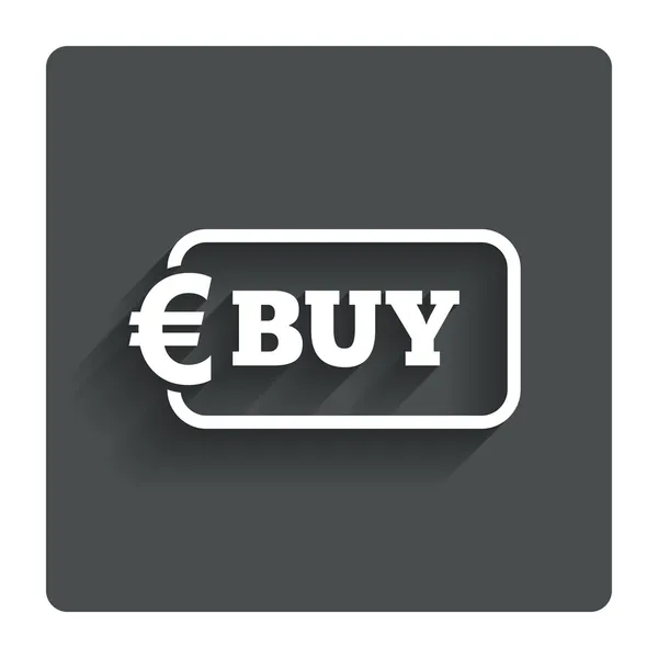 Купить знак значка. Кнопка онлайн покупки евро . — стоковый вектор