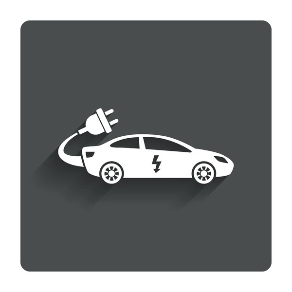 Samochód elektryczny ikona znak. sedan limuzyna symbol. — Wektor stockowy