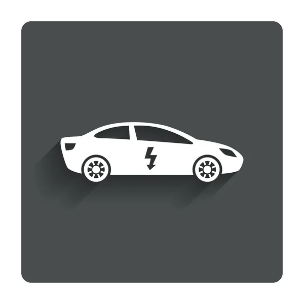 Icono de signo de coche eléctrico. Sedán símbolo berlina . — Vector de stock