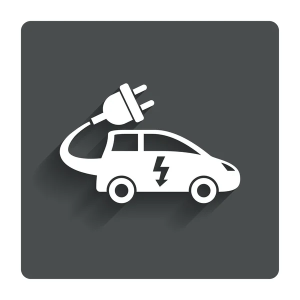 Electric car sign icon. Hatchback symbol. — Stock Vector