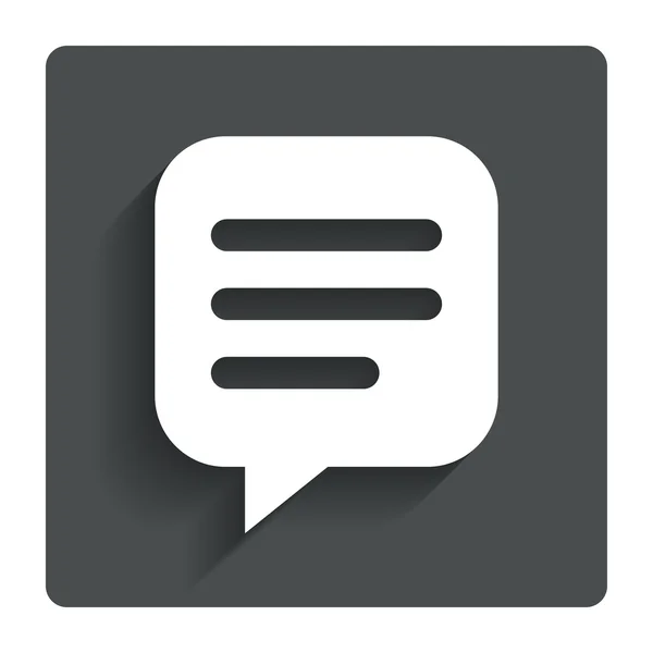 Chat sign icon. Speech bubble symbol. — Stock Vector