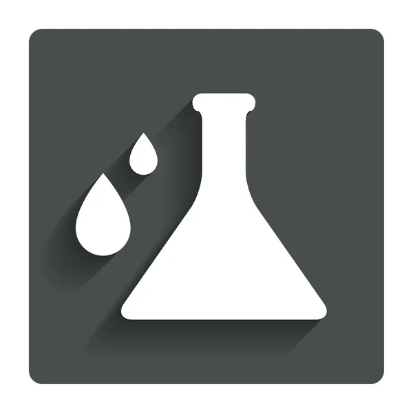 Chemie-Zeichen. Glühbirnensymbol mit Tropfen. — Stockvektor