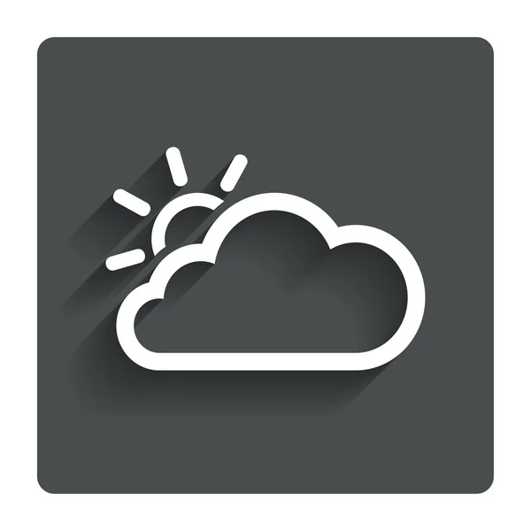 Cloud and sun sign icon. Weather symbol. — Stock Vector