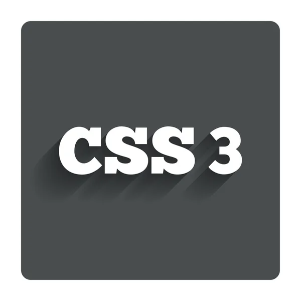 Ícone de sinal CSS3. Símbolo de folhas de estilo em cascata . — Vetor de Stock
