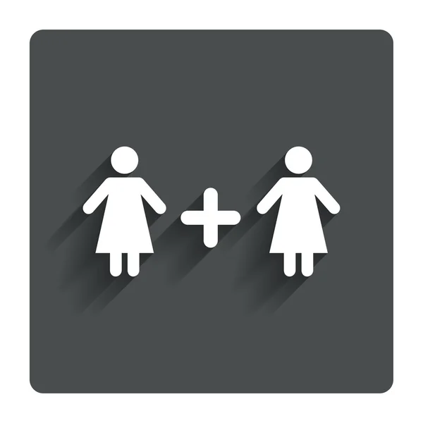 カップル記号アイコン。女性および女性。レズビアン. — ストックベクタ