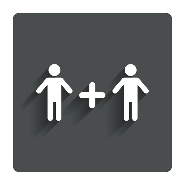 Couple sign icon. Male plus male. Gays. — Stock Vector