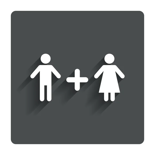 Couple sign icon. Male plus female. Lovers. — Stock Vector