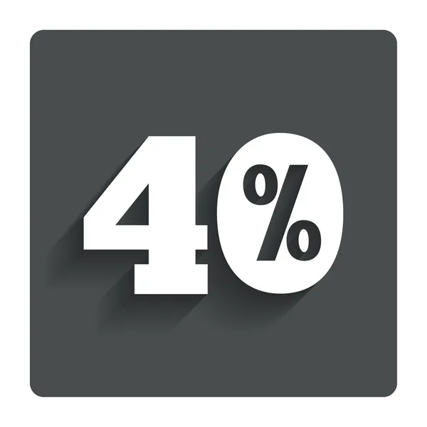 40 Prozent Rabattschild-Symbol. Verkaufssymbol. — Stockvektor