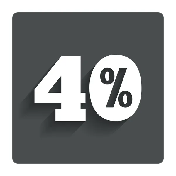 40 percent discount sign icon. Sale symbol. — Stock Vector