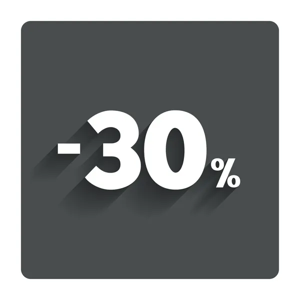 30 percent discount sign icon. Sale symbol. — Stock Vector