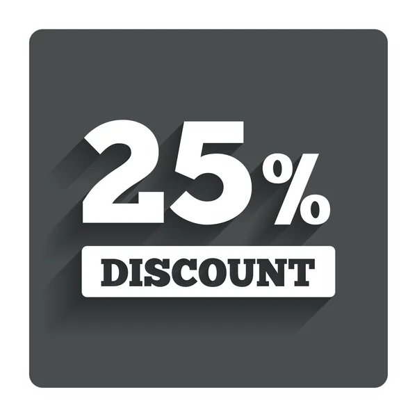 25 percent discount sign icon. Sale symbol. — Stock Vector