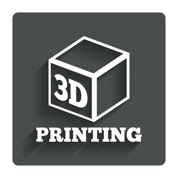 Ícone de sinal de impressão 3D. 3d cubo símbolo de impressão . — Vetor de Stock