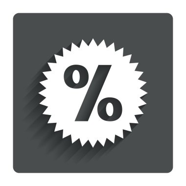 indirim yüzde işareti simgesi. yıldız sembolü.