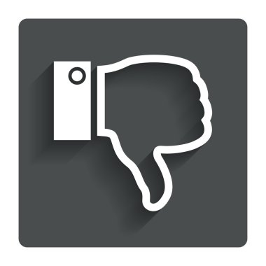 sevmediğim işareti simgesi. el parmak sembol aşağı.