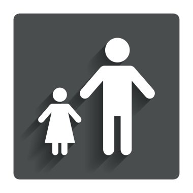 tek ebeveynli aile ile çocuk işareti simgesi.