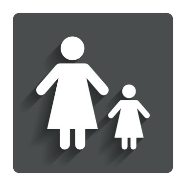 tek ebeveynli aile ile çocuk işareti simgesi.