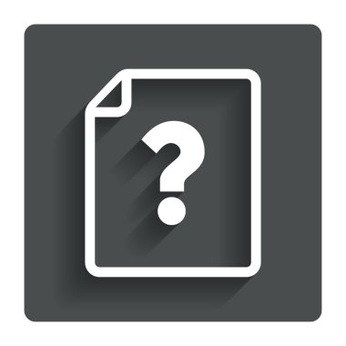 파일 문서 도움말 아이콘입니다. 물음표 기호.