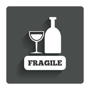 kırılgan paket simgesi. Paketi teslim sembolü.