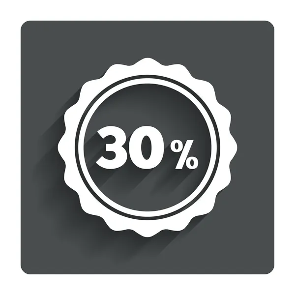 30 percent discount sign icon. Sale symbol. — Stock Vector