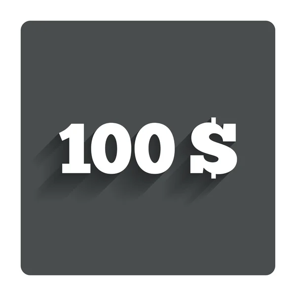 100 Dollari segno icona. Simbolo valuta USD . — Vettoriale Stock
