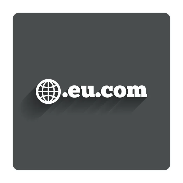 Domein eu.com teken pictogram. Internet subdomein — Stockvector
