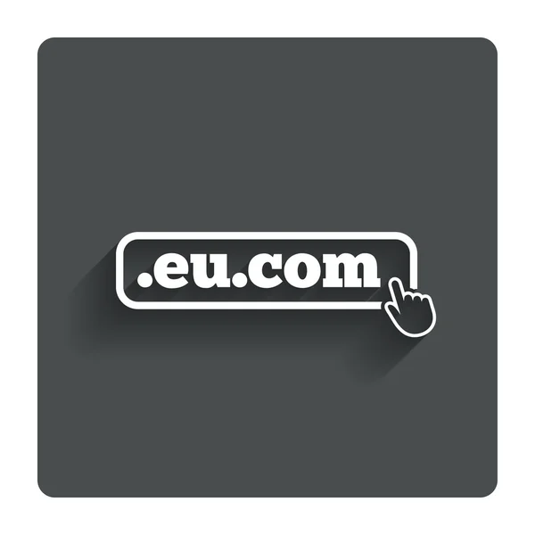 Domein eu.com teken pictogram. Internet subdomein — Stockvector