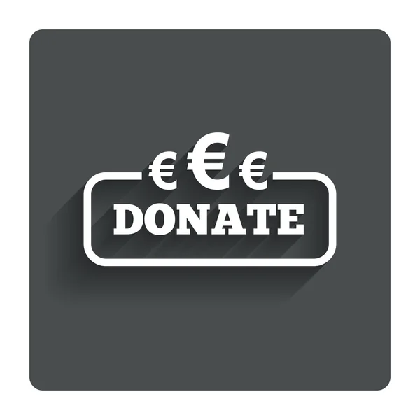 Doneren teken pictogram. eurosymbool eur. — Stockvector