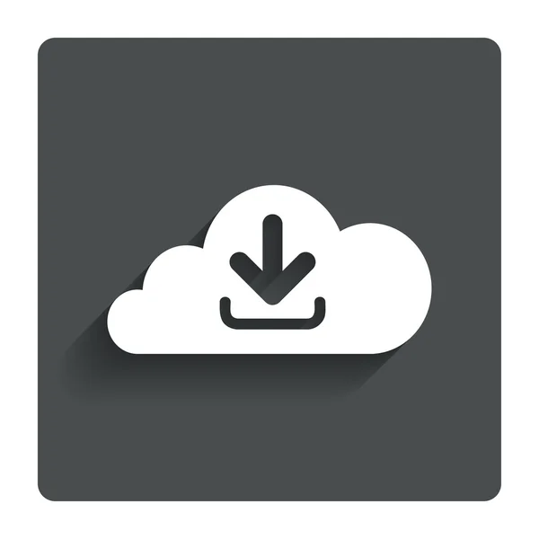 Download van wolk pictogram. uploadt knoop. — Stockvector