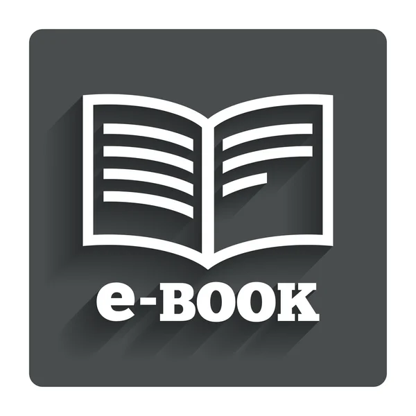 E kniha znamení ikona. symbol elektronické knihy. — Stockový vektor