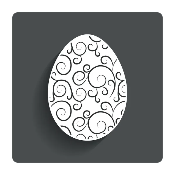 Easter egg sign icon. Easter tradition symbol. — Stock Vector