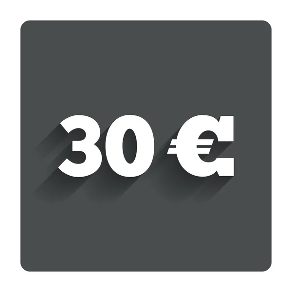 30 Euro sign icon. EUR currency symbol. — Stock vektor