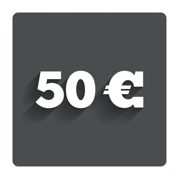 50 Euro sign icon. EUR currency symbol. — Stock Vector