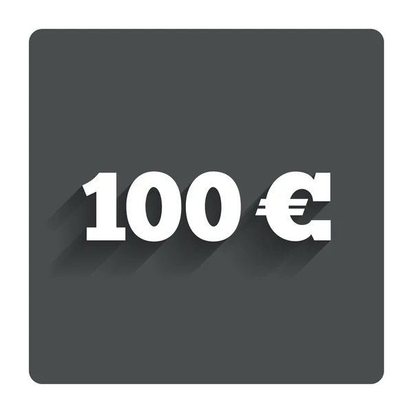 100 Euro signo icono. EUR símbolo de moneda . — Vector de stock