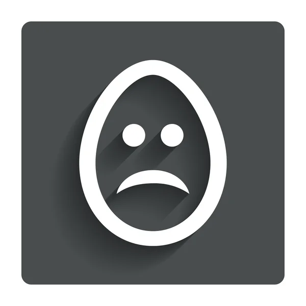 Θλιβερή αυγό πρόσωπο εικονίδιο "υπογραφή". σύμβολο θλίψη. — Διανυσματικό Αρχείο