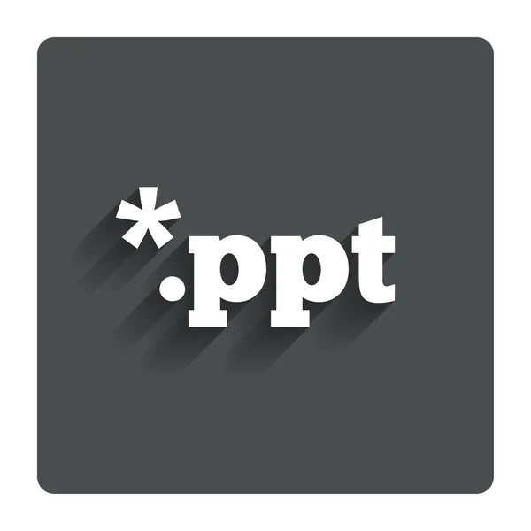 Het pictogram van de presentatie van het bestand. Download ppt knop. — Stockvector