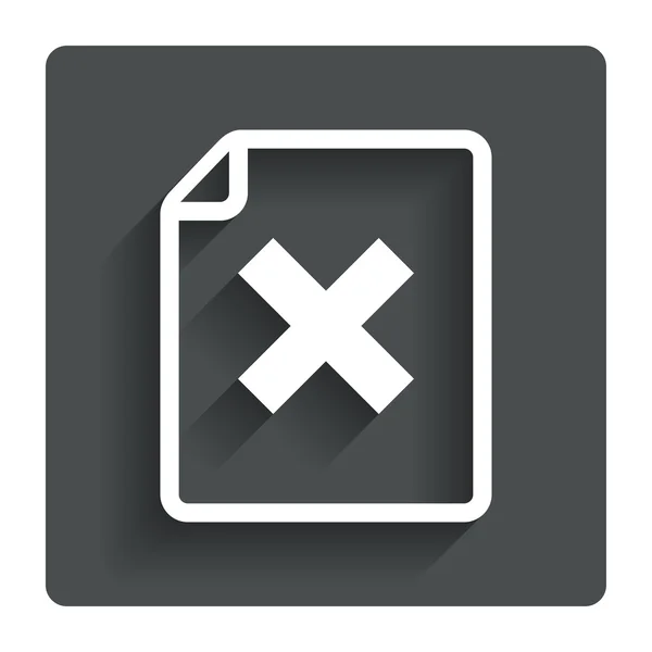 File document stop icon. Delete doc button. — Stock Vector