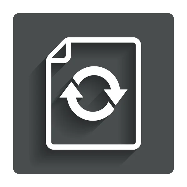 Documento di aggiornamento icona del file. Ricarica il simbolo doc . — Vettoriale Stock