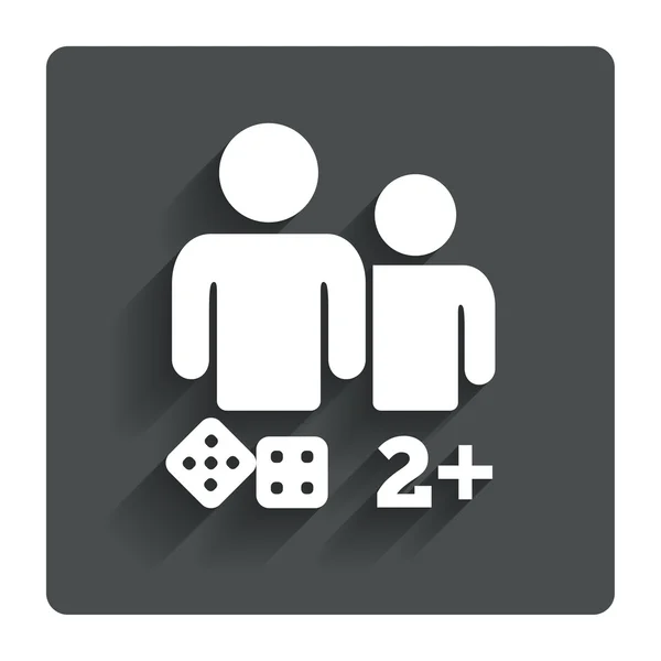 Brettspiele Zeichen Symbol. Zwei plus Spieler Symbol. — Stockvektor