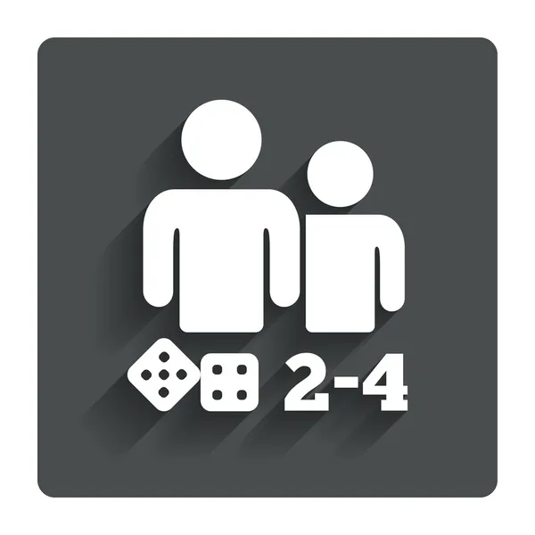 Brettspiele Zeichen Symbol. Symbol für 2-4 Spieler. — Stockvektor