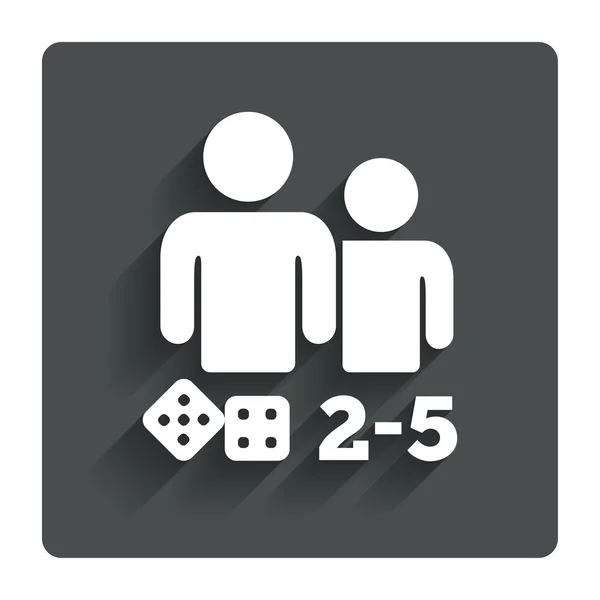 Brettspiele Zeichen Symbol. Symbol für 2-5 Spieler. — Stockvektor